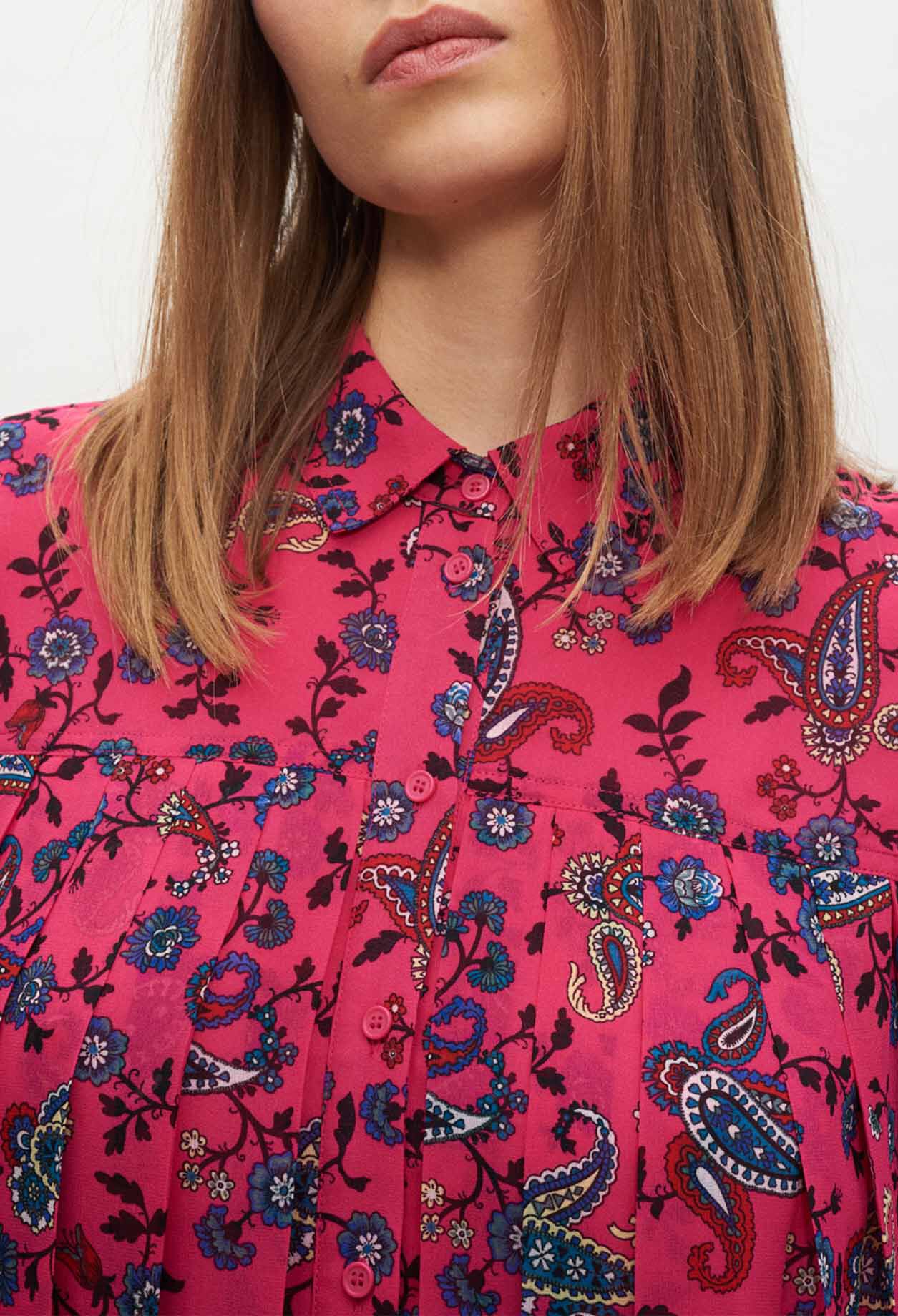 Paisley print shirt dress