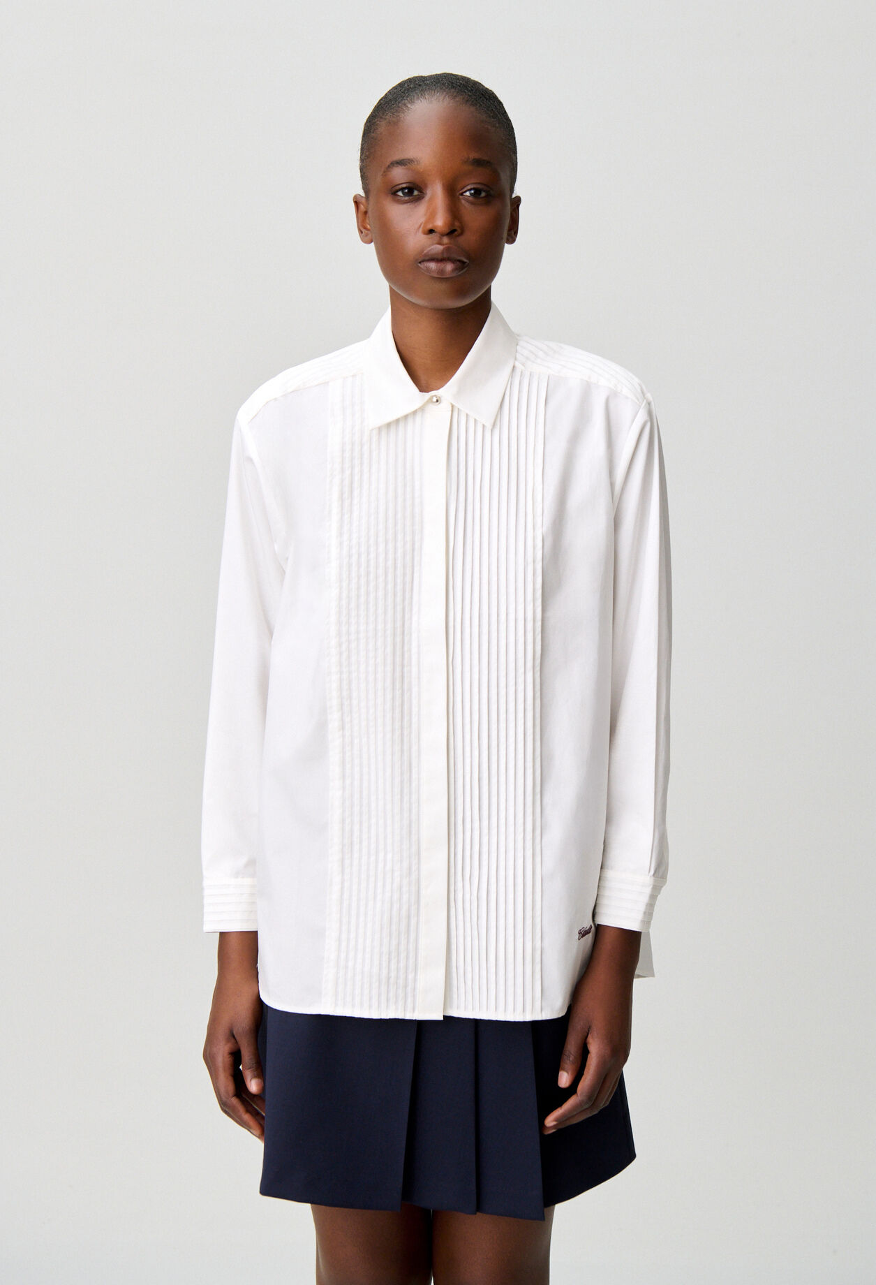Claudie embroidered poplin shirt