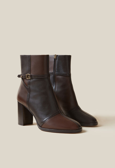 Patchwork Patent Leather Boots