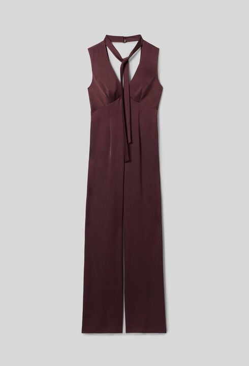 Fluid satin jumpsuit