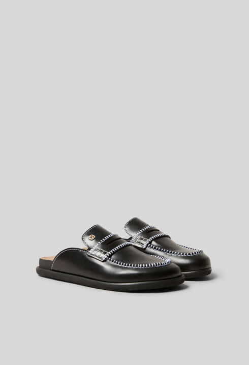 Smooth leather mules