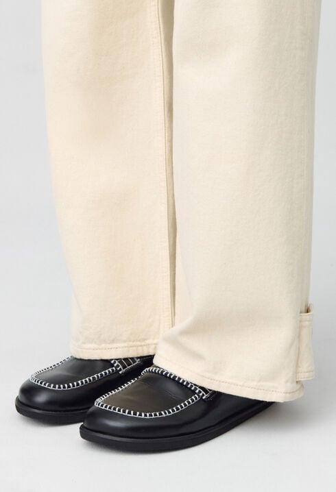 Smooth leather mules
