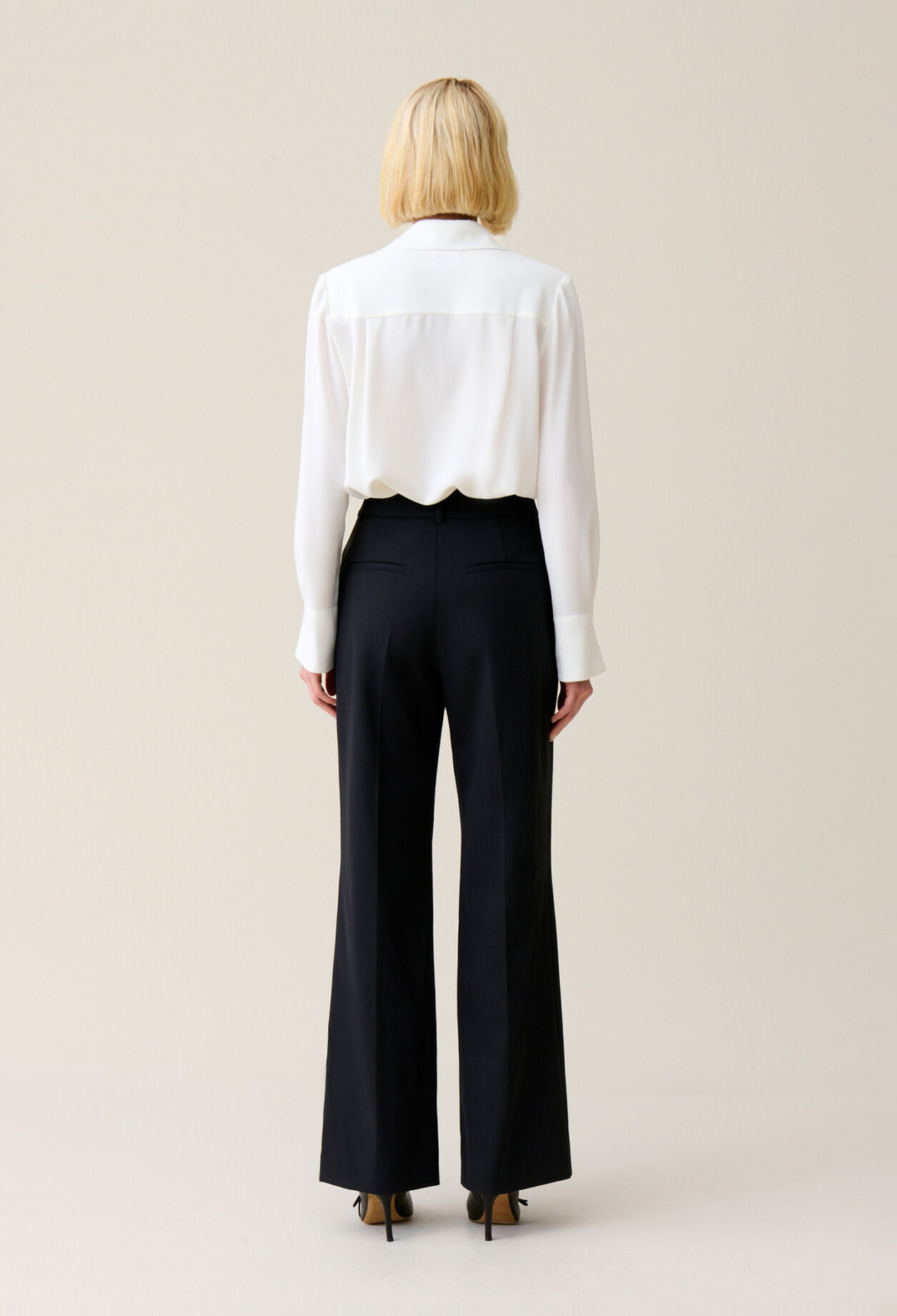 Navy wool suit trousers