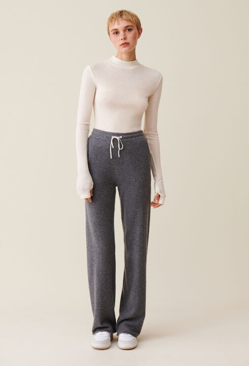 Fluid grey cashmere trousers