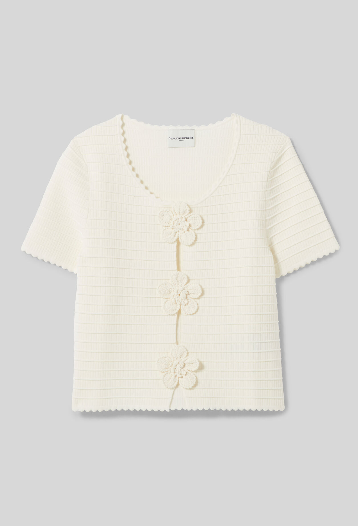 Striped short-sleeved jumper