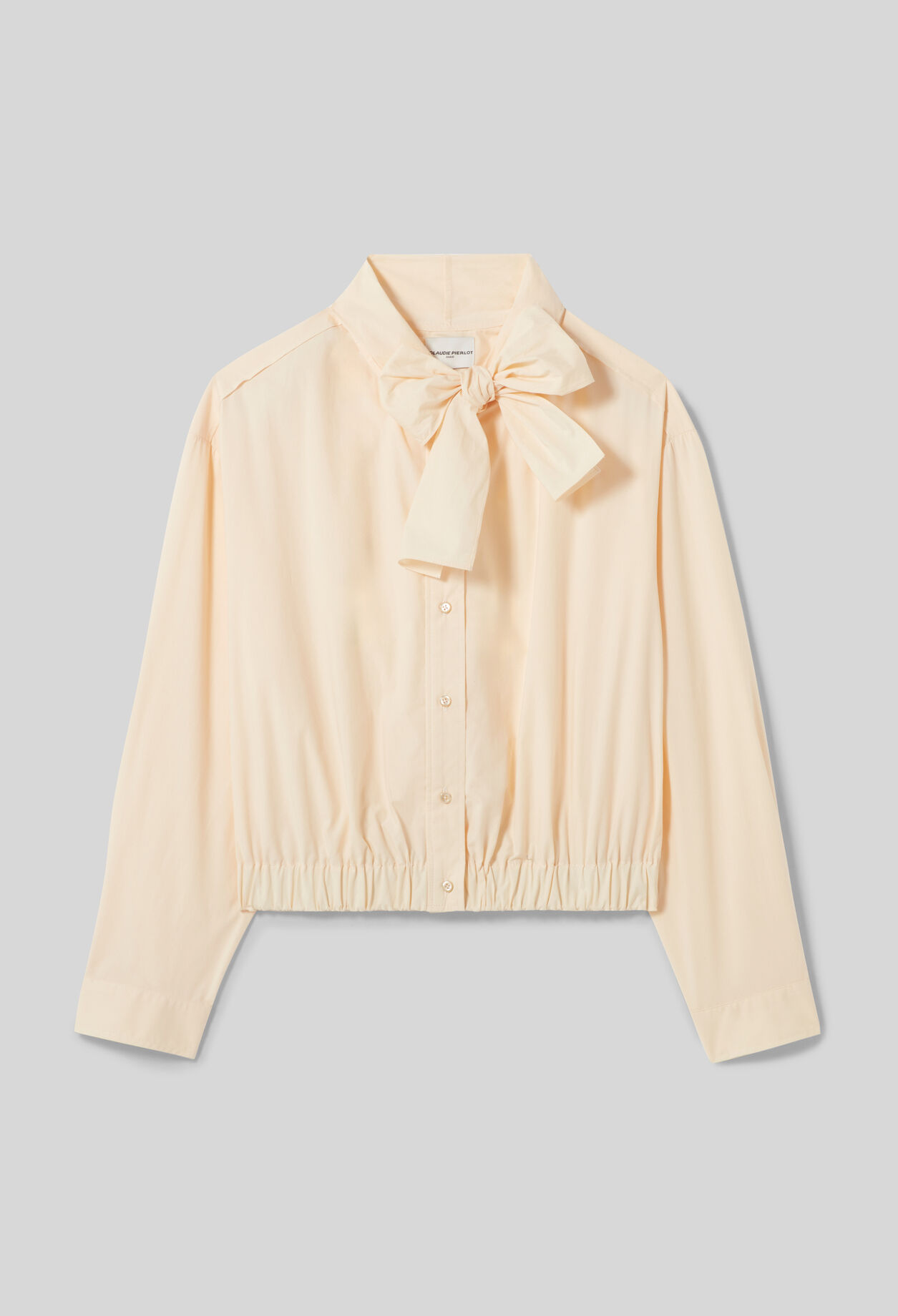 Pussy-bow poplin blouse