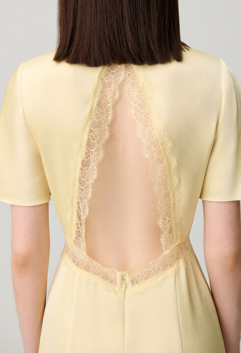 Satin lace open-back dress