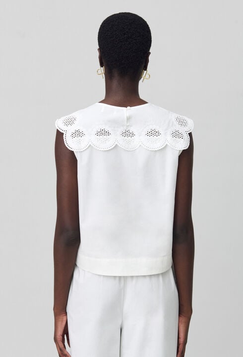 Sleeveless Embroidered Blouse