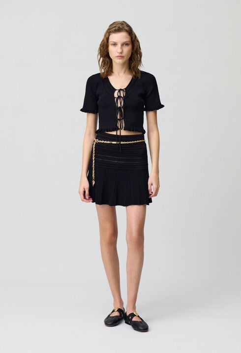 Fine knit top with bows