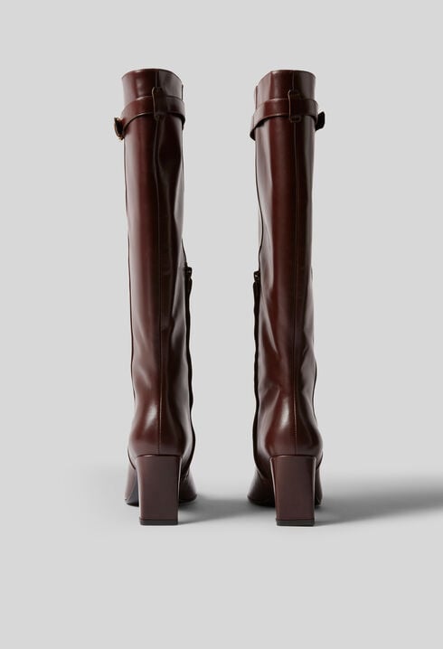 Bottes hautes cuir à boucle