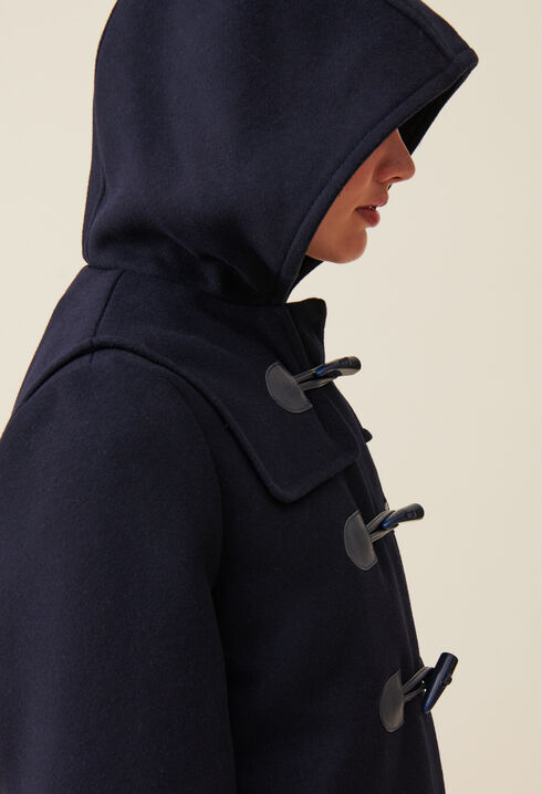 Navy hooded short coat