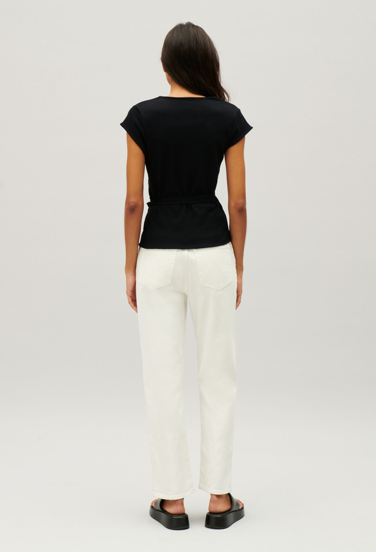 Black wrapover top