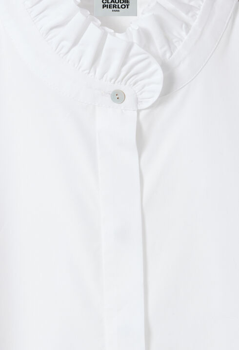 White shirt with ruffled collar