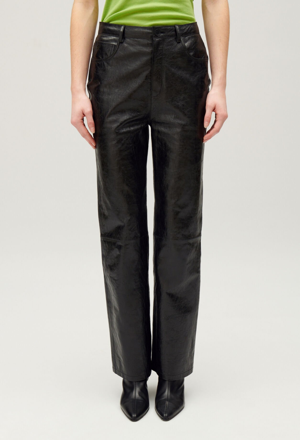 Black leather trousers