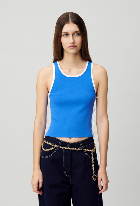Knitted tank top with bows