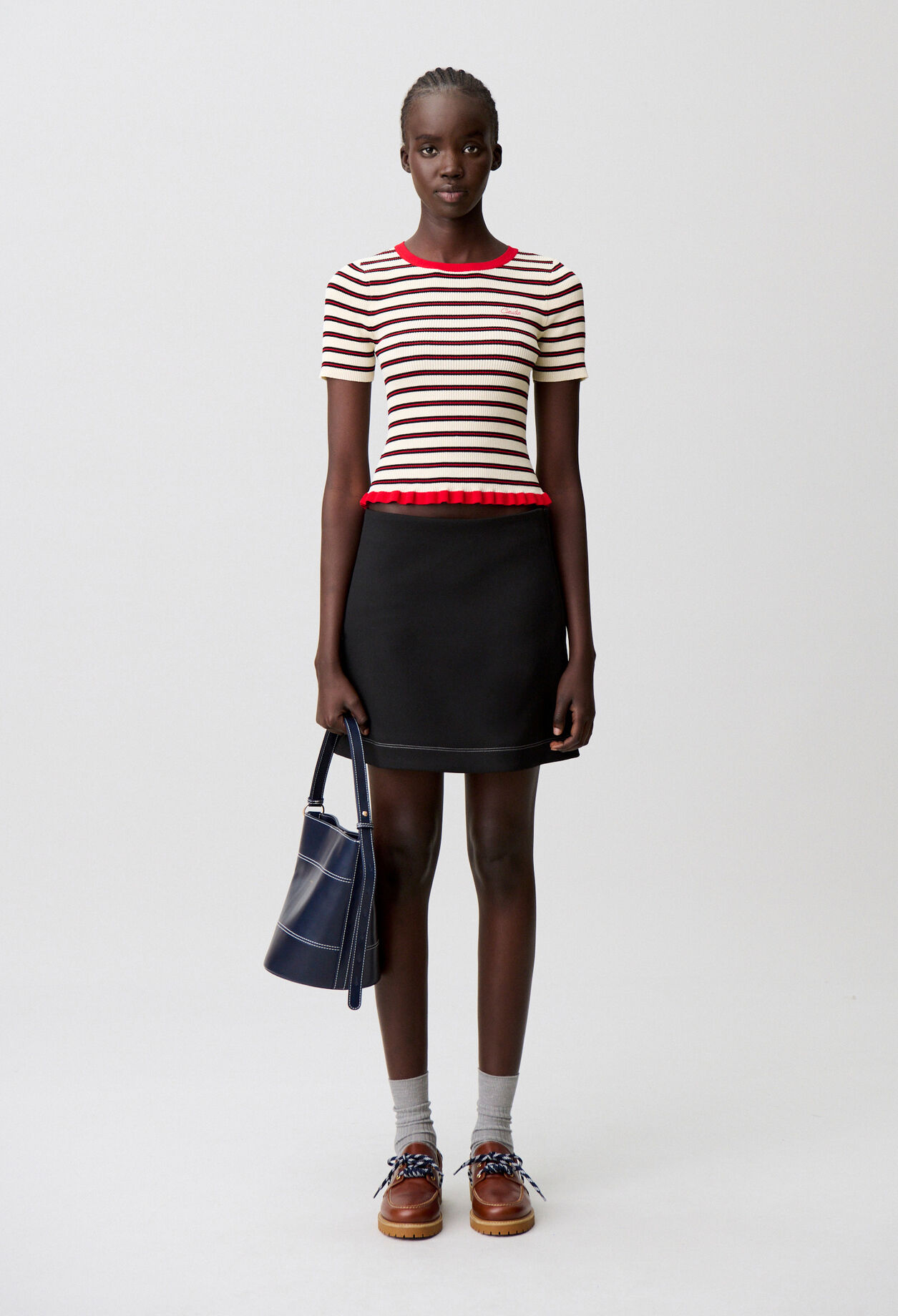 Tricolour striped T-shirt