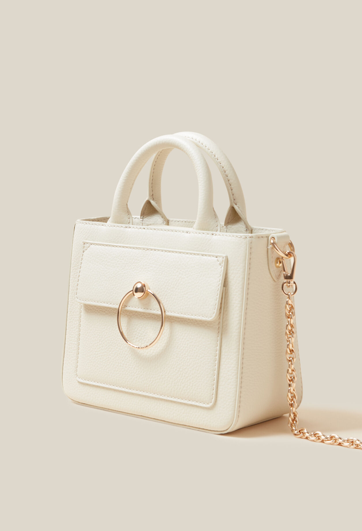 Anouck grained leather chain bag