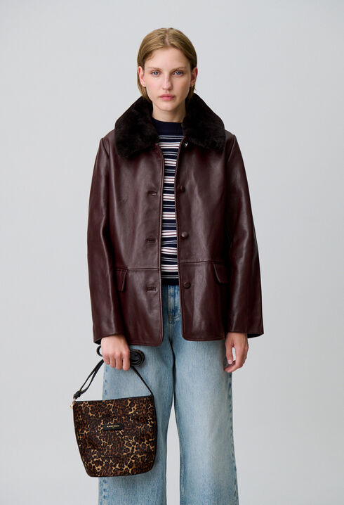 Solveig Leopard Bucket Bag