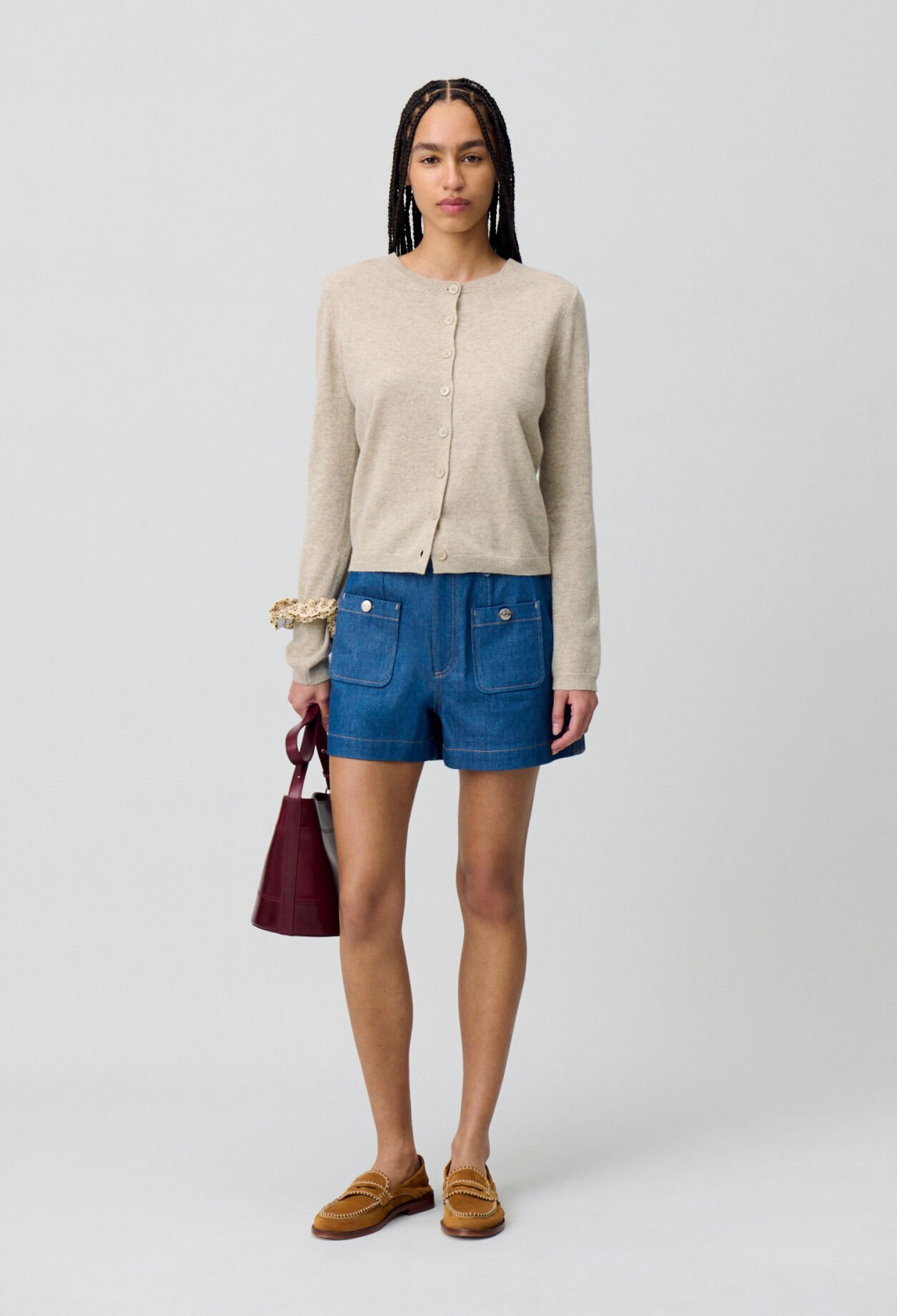 Wool Cardigan w/ CP Embroidery