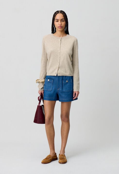 Wool Cardigan w/ CP Embroidery