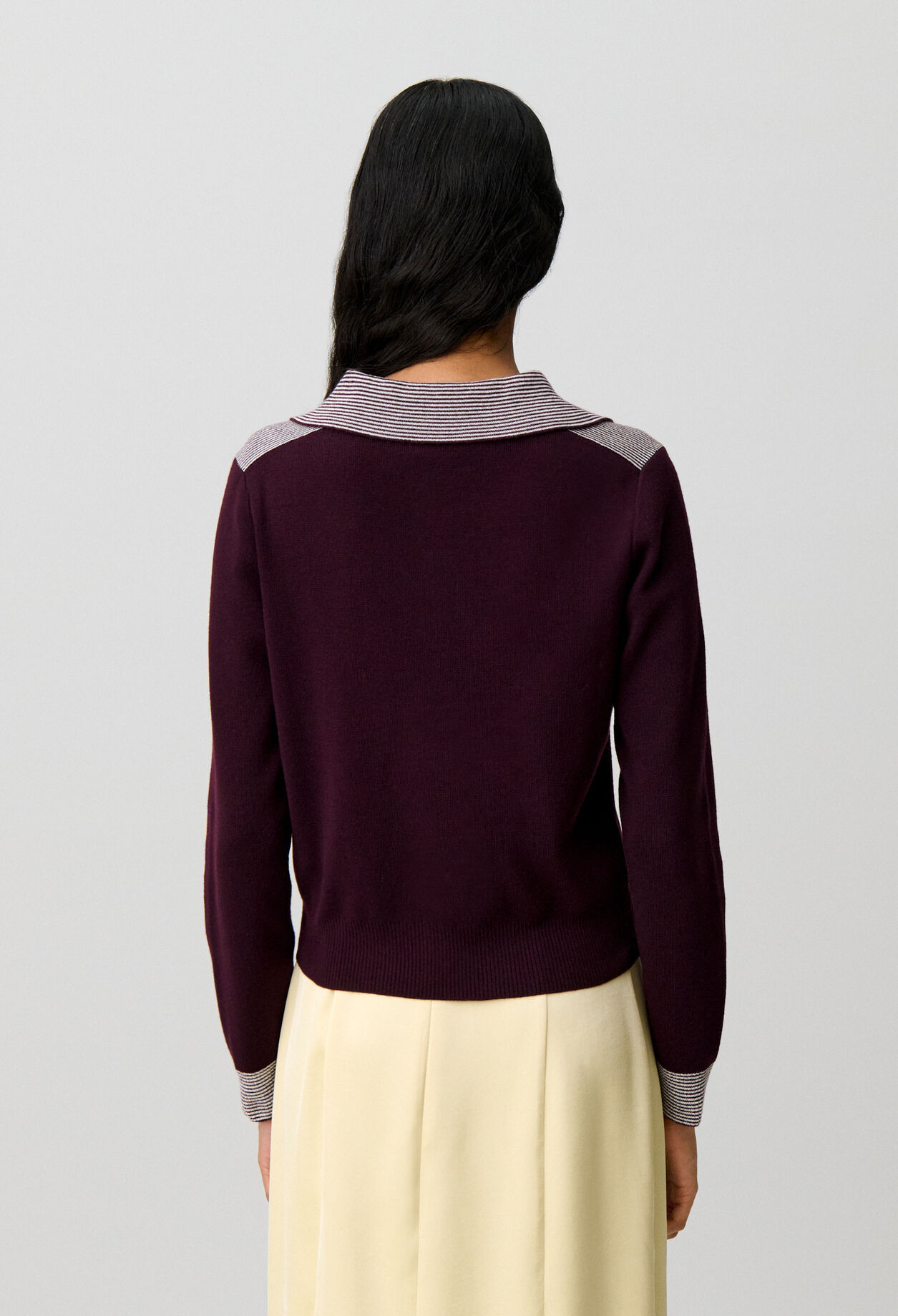 Striped wool sailor cardigan