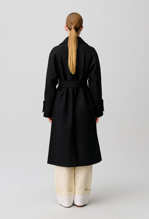 Mid-length wool blend coat