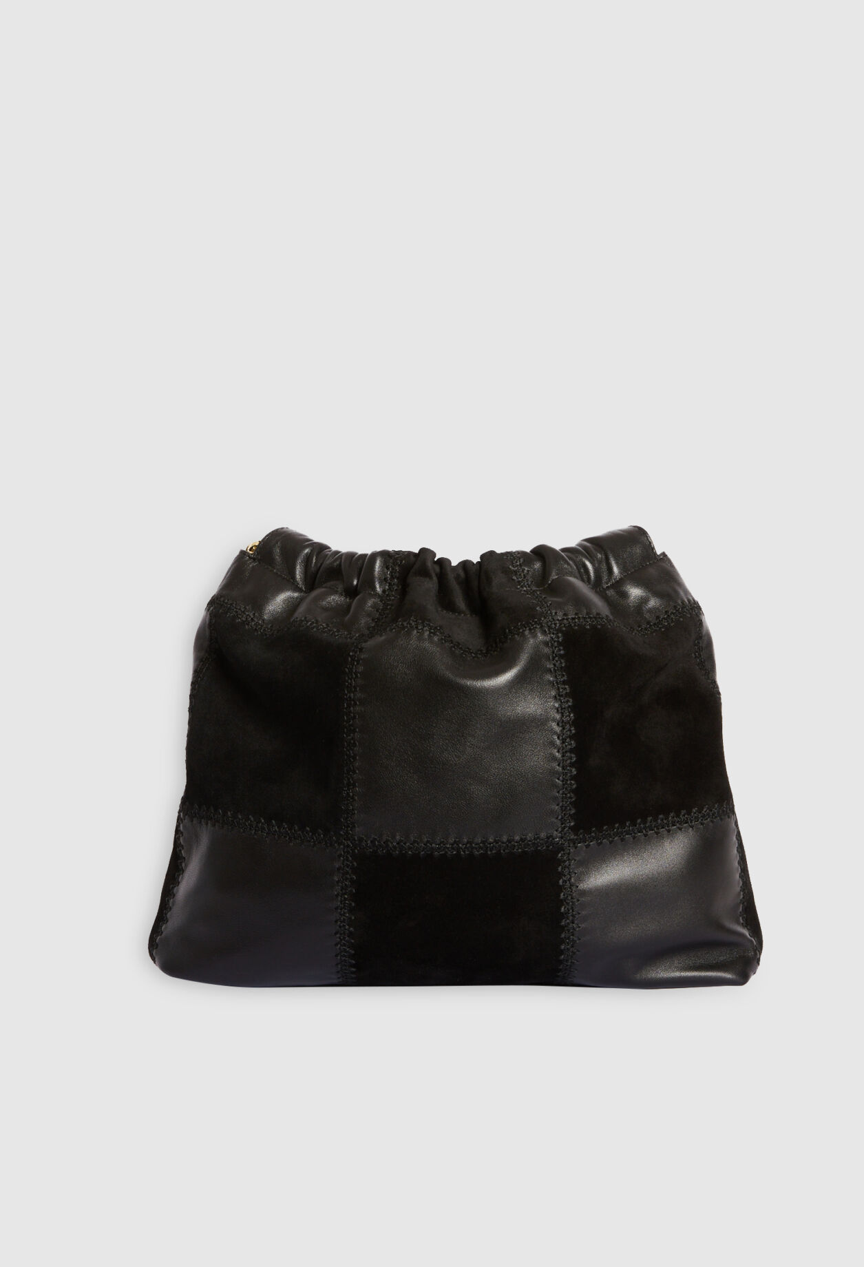 Black leather pouch bag