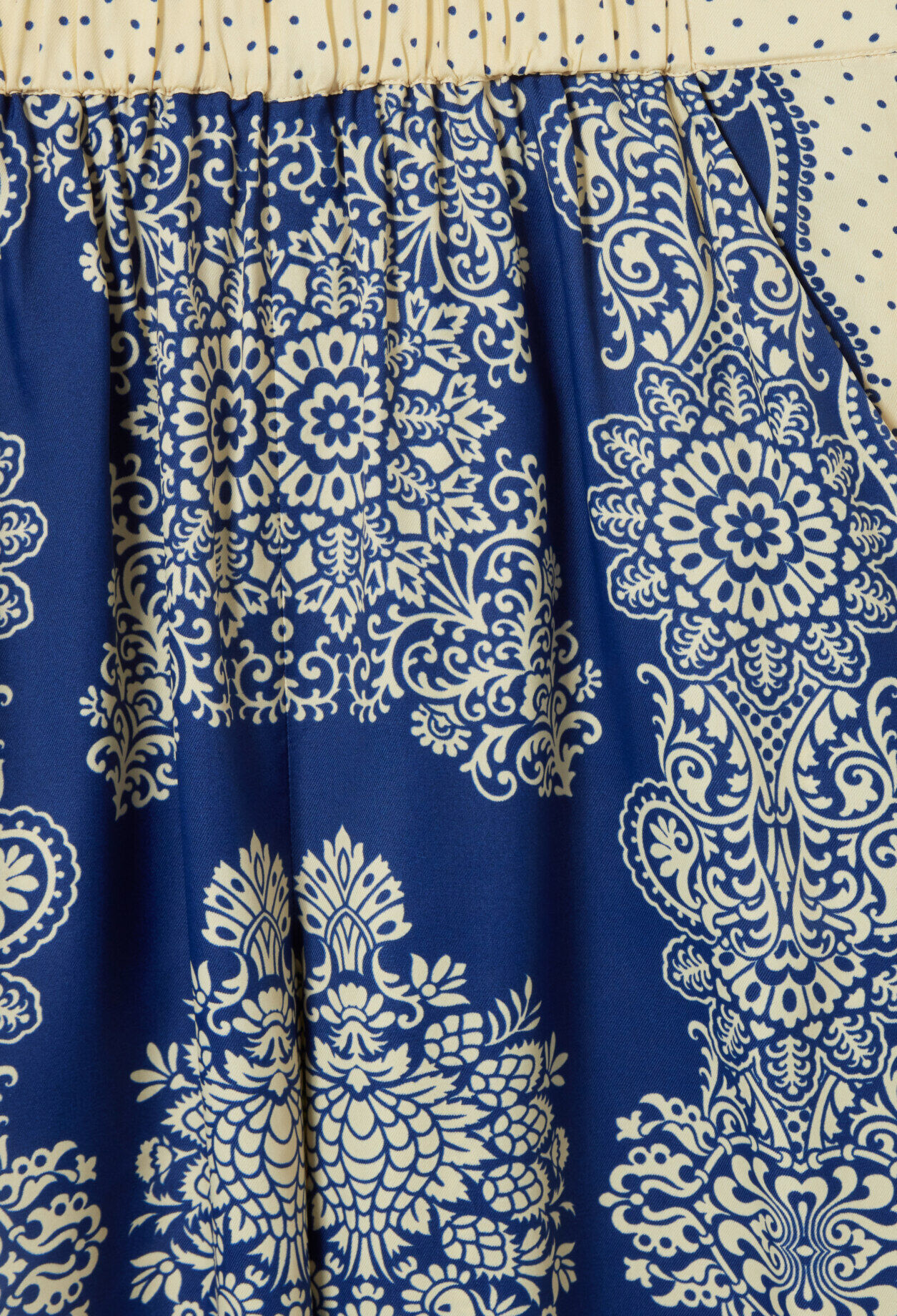 Wide-Leg Fluid Print Trousers