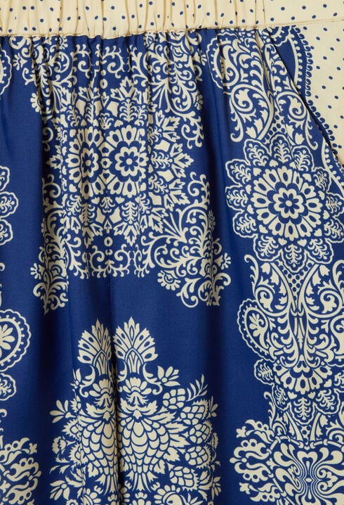 Wide-Leg Fluid Print Trousers