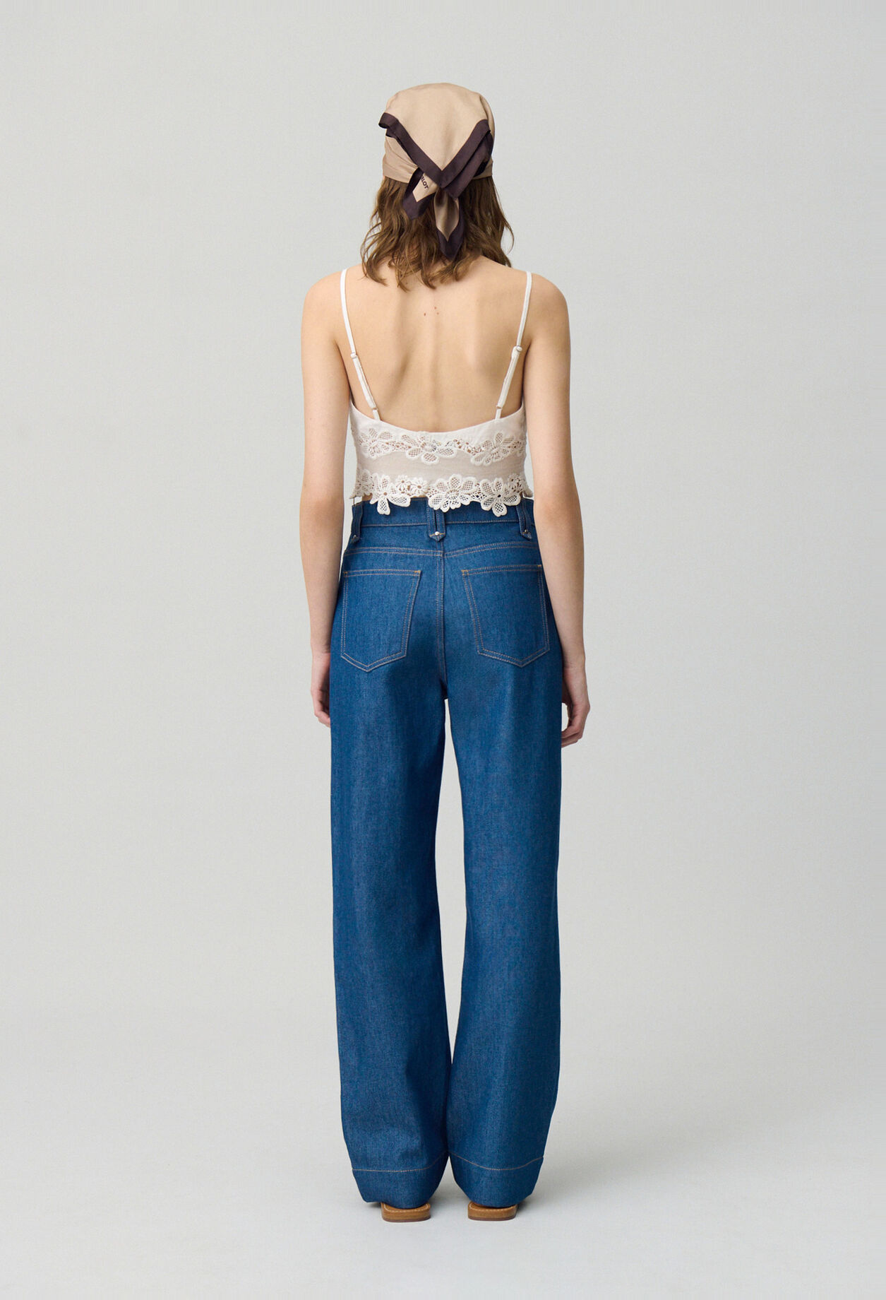 Embroidered Fine Strap Top