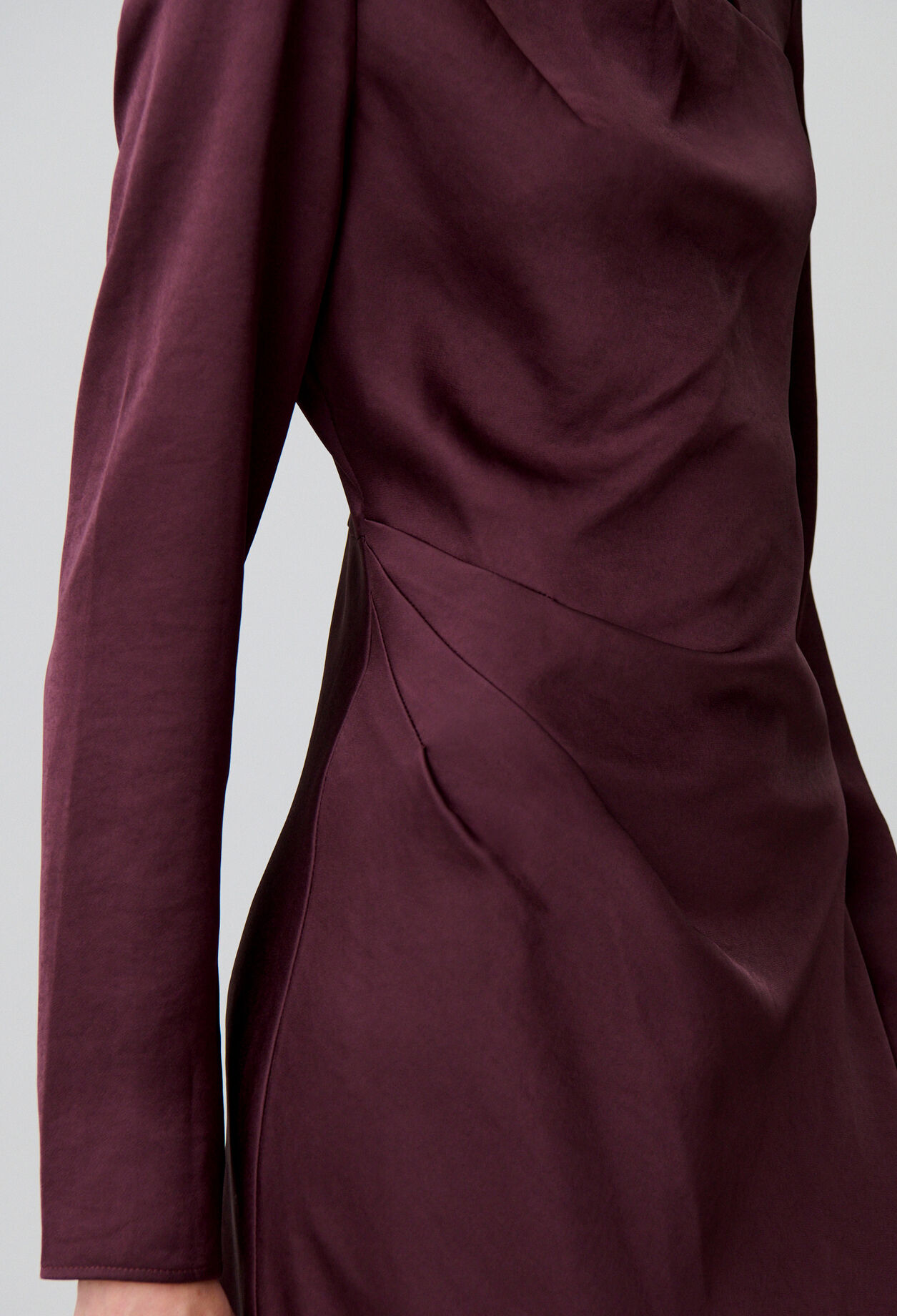 Asymmetrical satin long dress