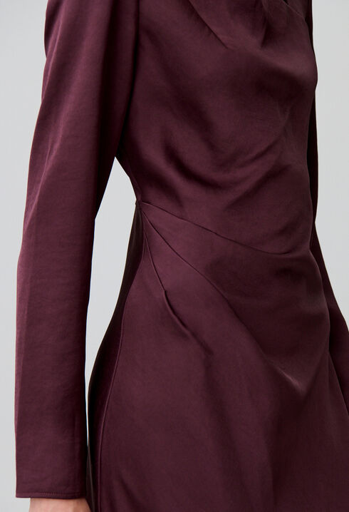Asymmetrical satin long dress