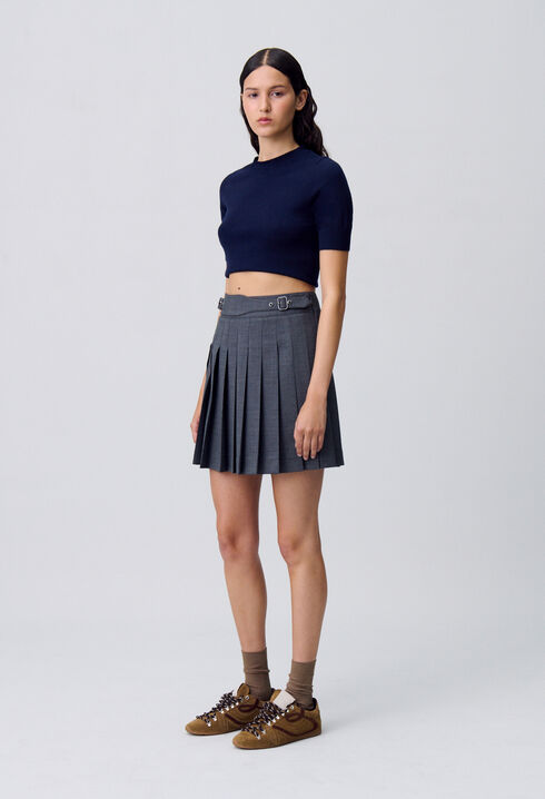 Pleated mini skirt
