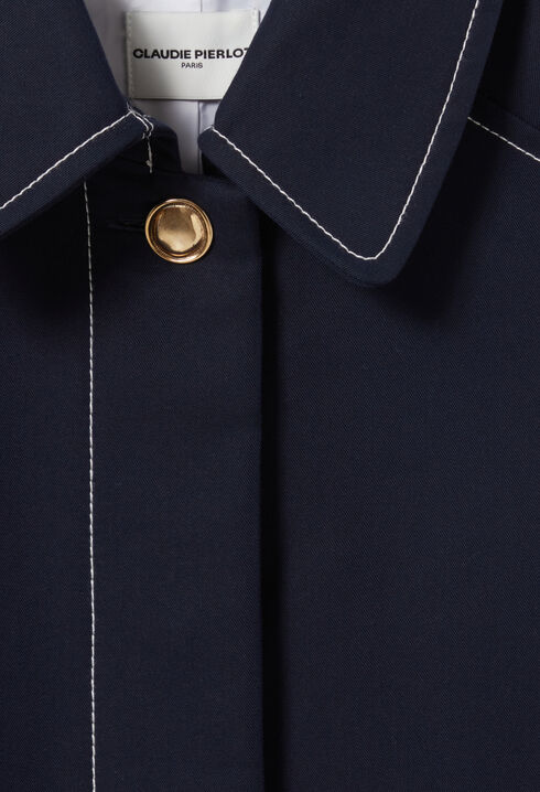 Belted mid-length trench
