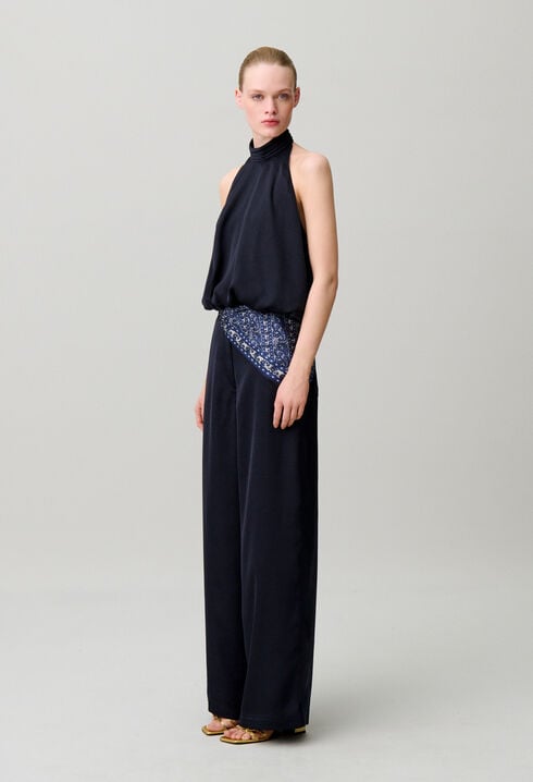 Satin Open-Back Top