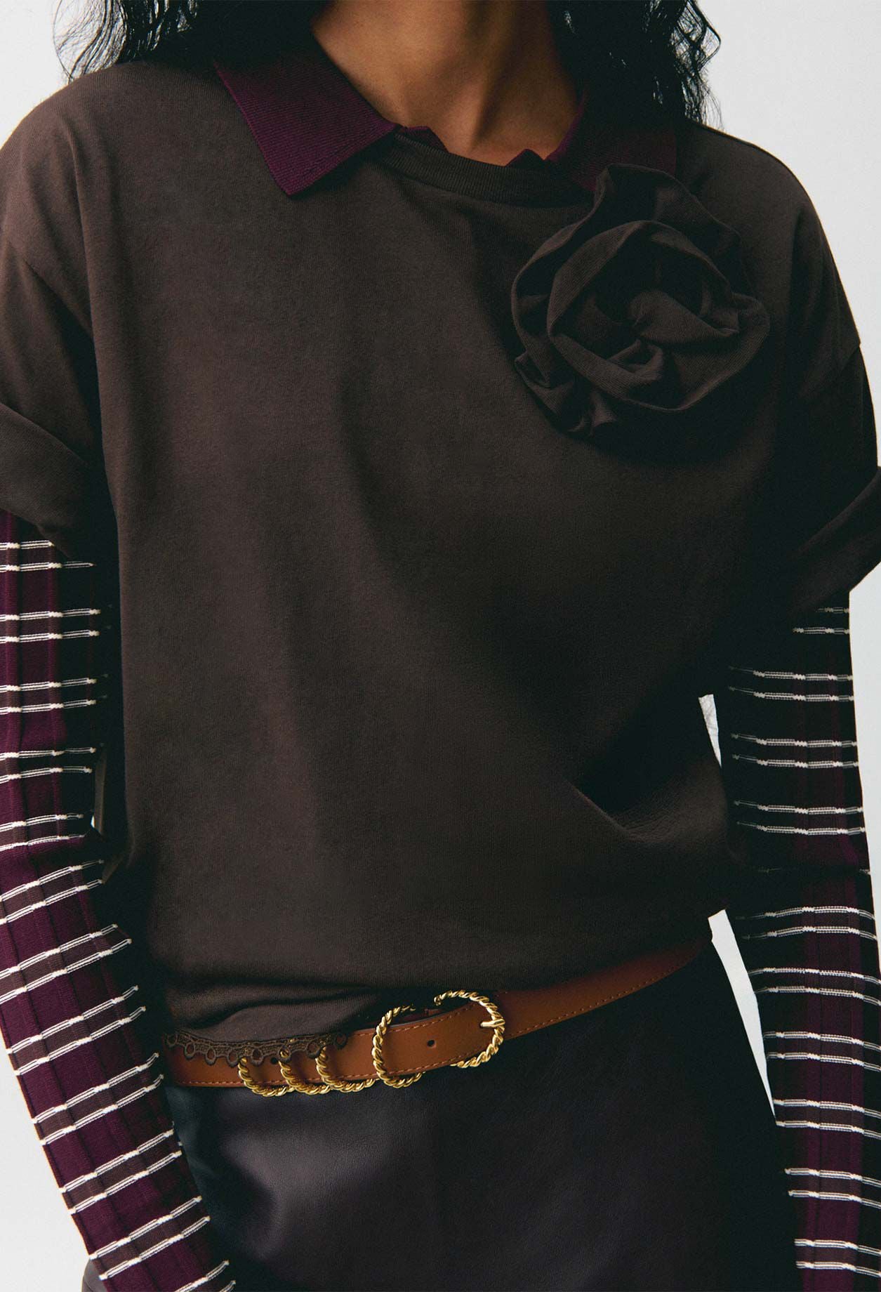 Tonal floral jersey T-shirt