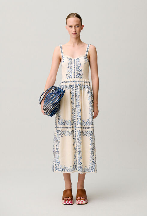 Printed linen dress