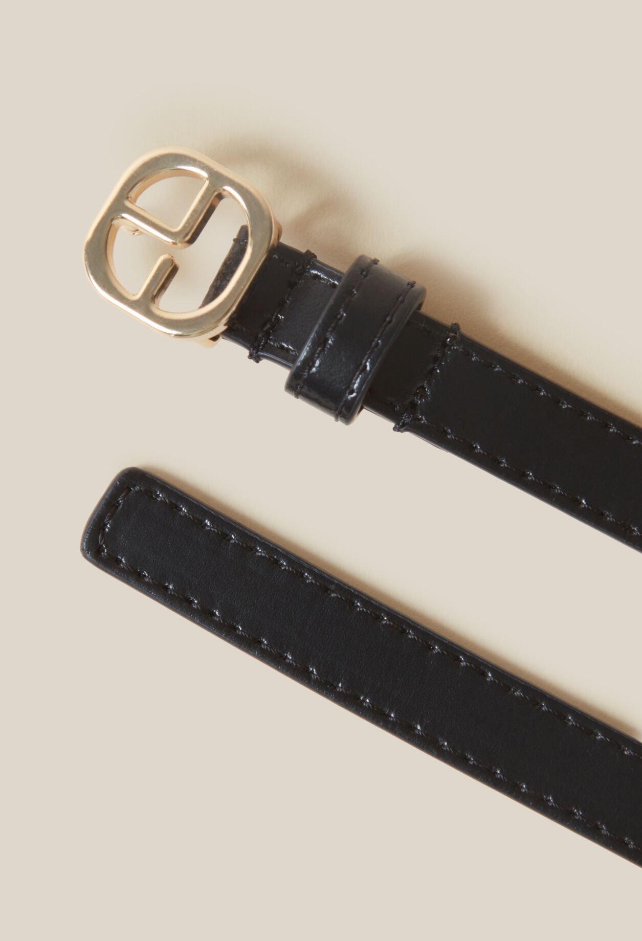 CP Gold Buckle Leather Belt