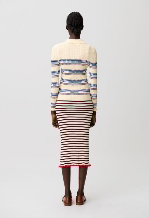 Multicolour striped knit top