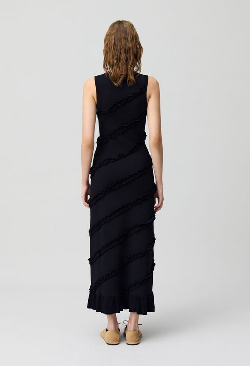 Long fine-knit dress