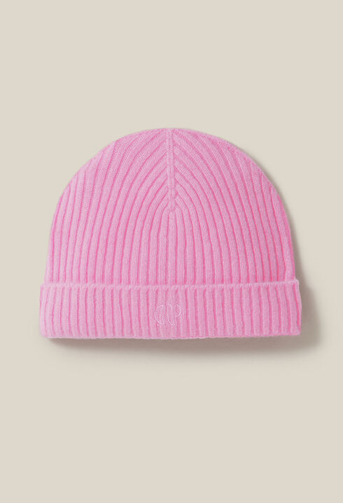 Cashmere ribbed hat CP embroidery