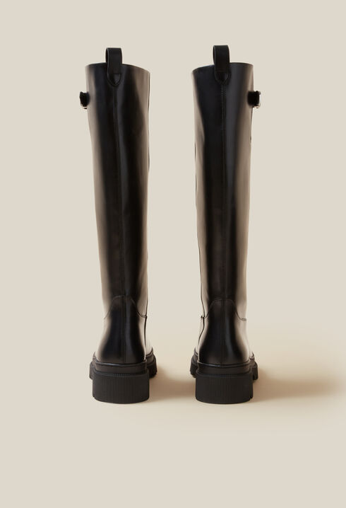 Smooth Leather High Boots