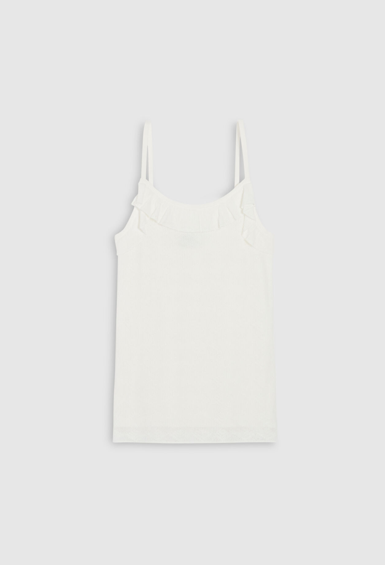Off-white ruffled knitted vest top