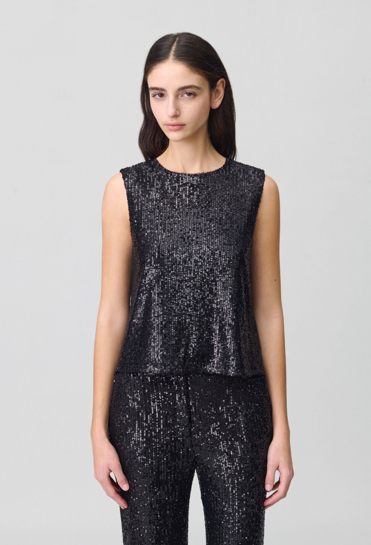 Black sequin top