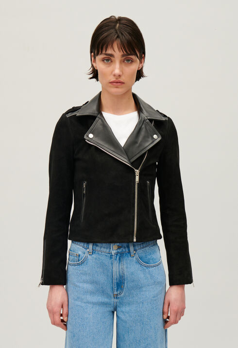 Black leather jacket