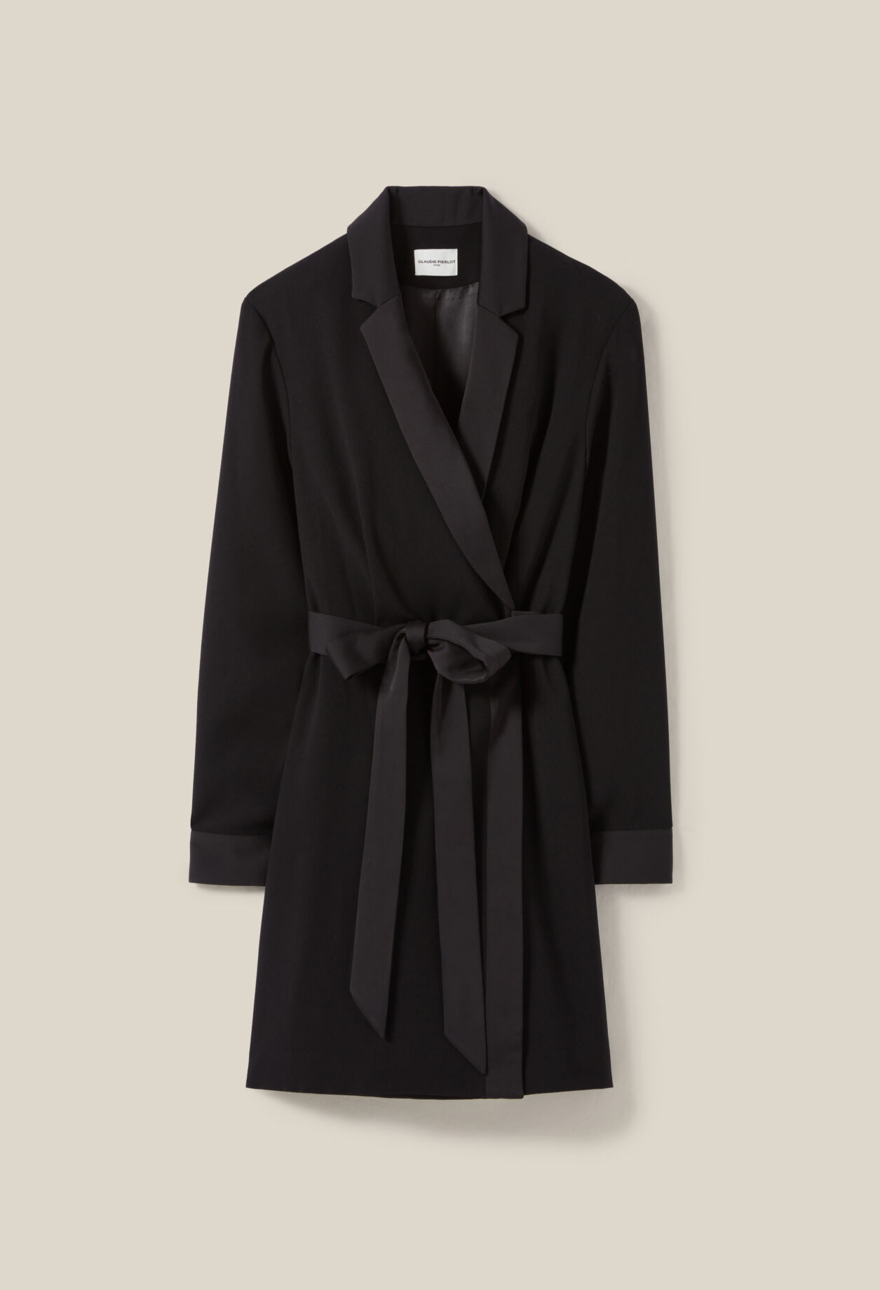 Wrap Dress with Lapel Collar