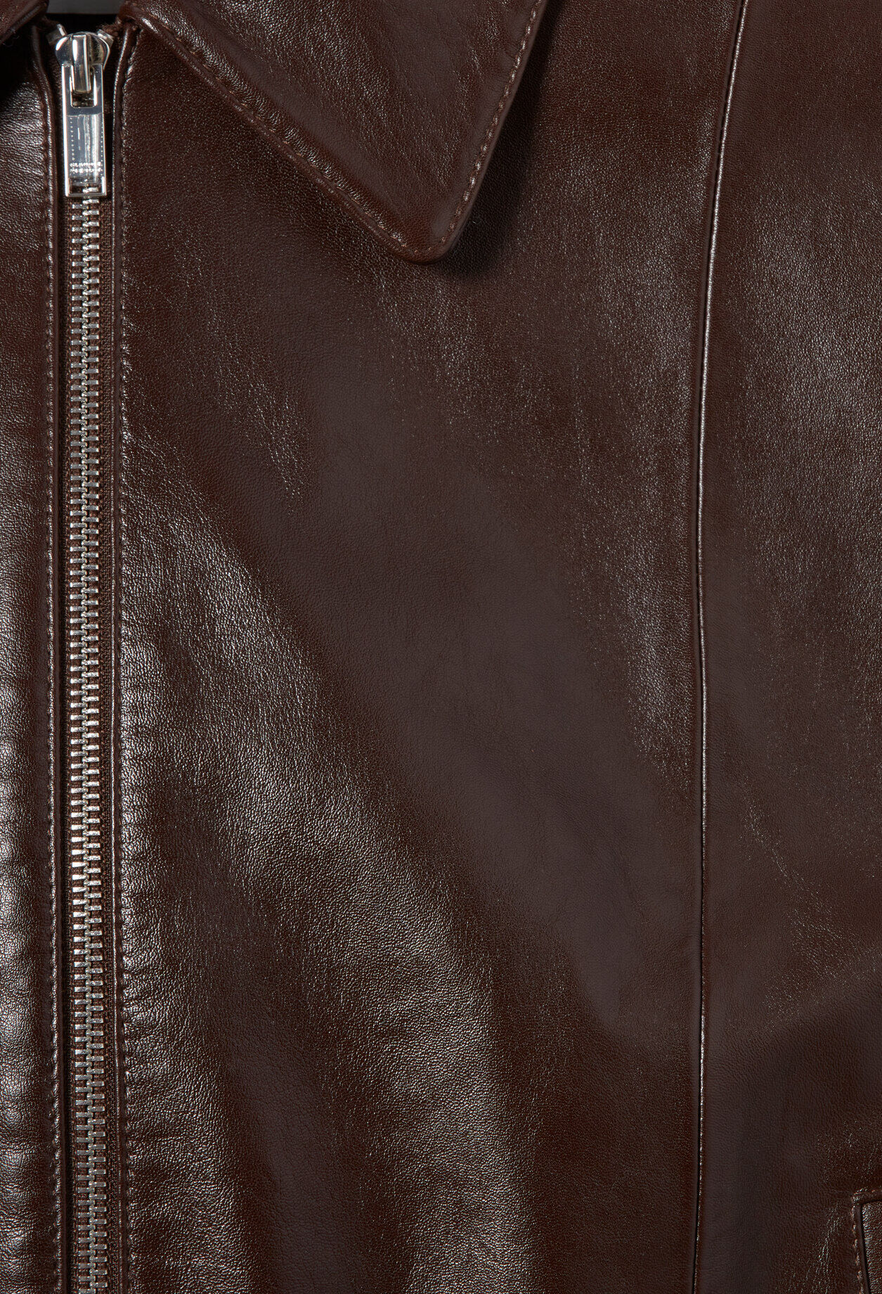 Casual shiny leather jacket