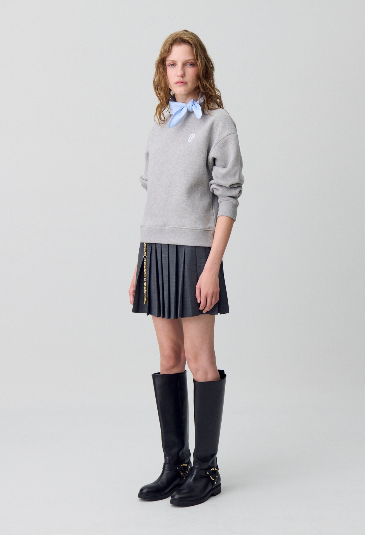 Scarf Collar Sweatshirt
