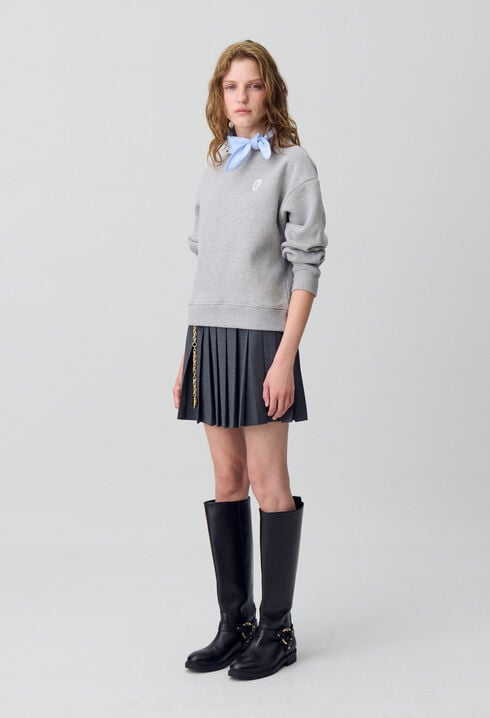 Scarf Collar Sweatshirt