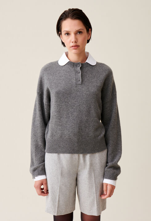 Cashmere jumper detachable collar